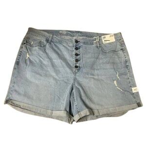 A.N.A A New Approach NEW Light Blue Denim Women's Jean Shorts size 24W